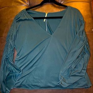 Free People Oversized Top with Ruched Sleeves with Effortless and Elegant Drape